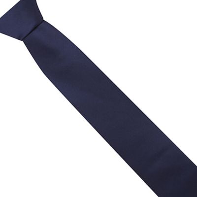 Navy slim tie
